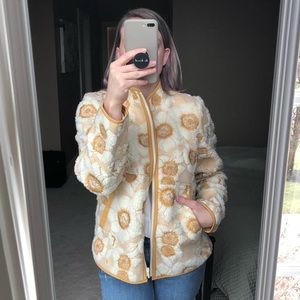 Worn Once Anthropologie Jacquard Zip Front Jacket